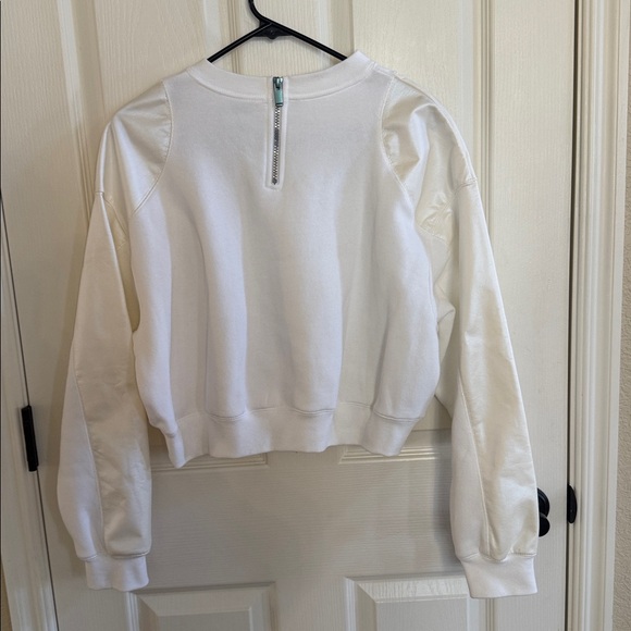 Nike cropped sweatshirt. White with stripe down sleeves. Size S. Like new! - Picture 6 of 7